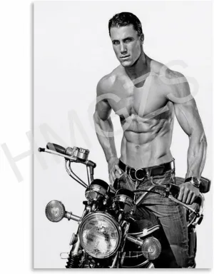 QNBHYAA Muscle Man Greg Plitt Mr. Bodybuilder Poster Retro Famous Actor Poster (3) Canvas Painting Posters And Prints Wall Art for Living Room Bedroom Decor 12x18inch(30x45cm)
