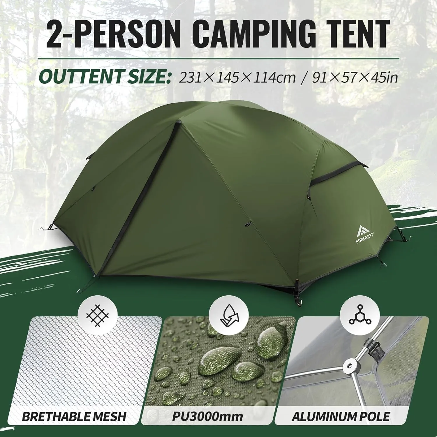 Quick Pitch 2-3 Person Hiking or Camping Tent
