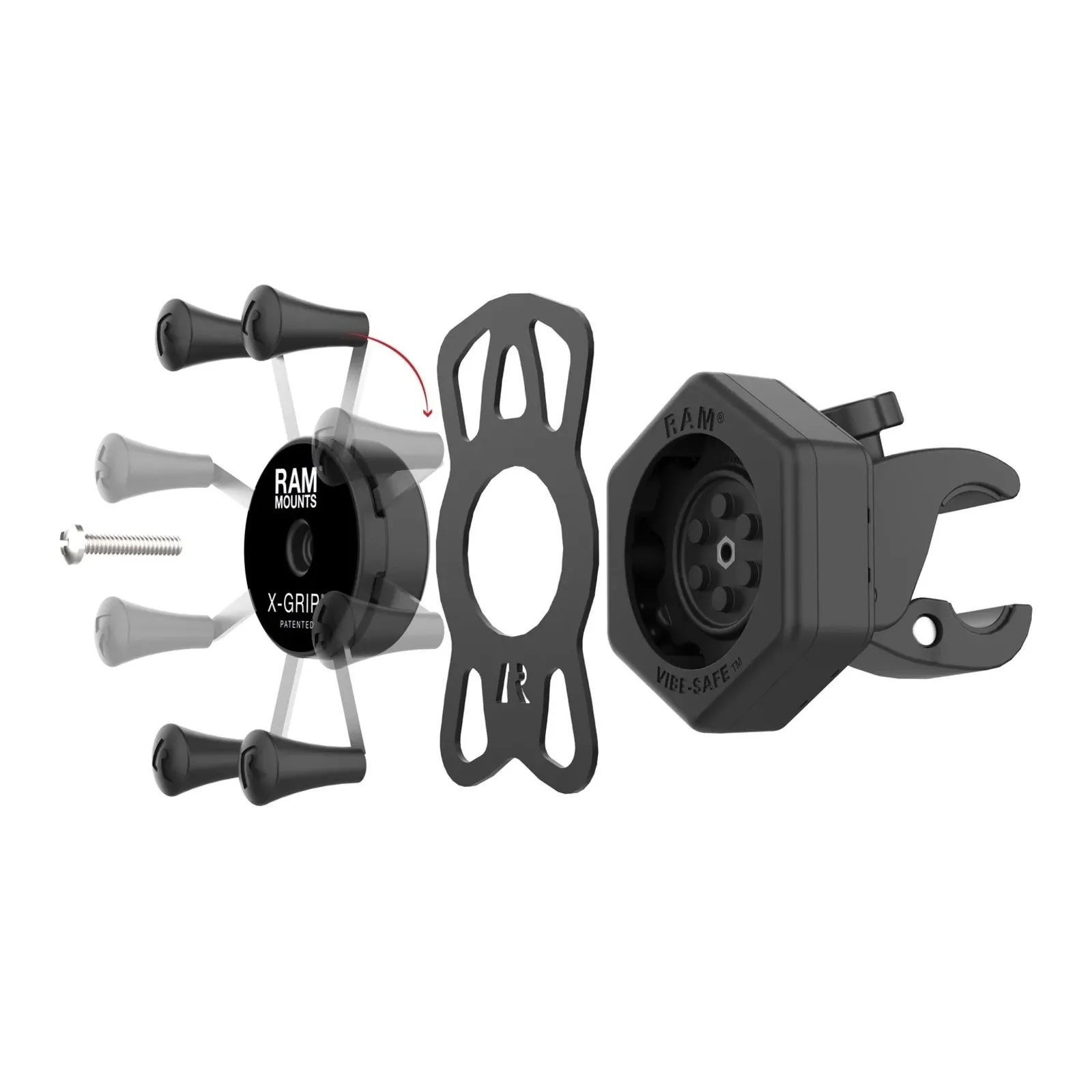 RAM Mounts X-Grip Phone Mount with Vibe-Safe & Small Tough-Claw