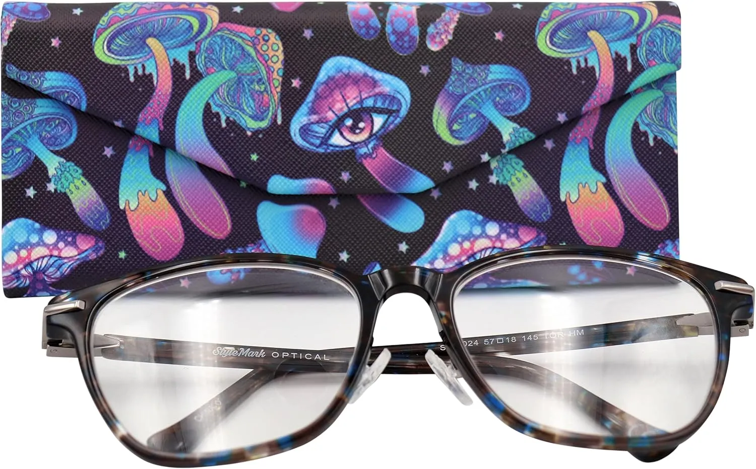 Real Sic Glasses Case for Men and Women - Magnetic Folding Hard Shell Sunglass Holder - Inspired by Halloween/Horror/Occult