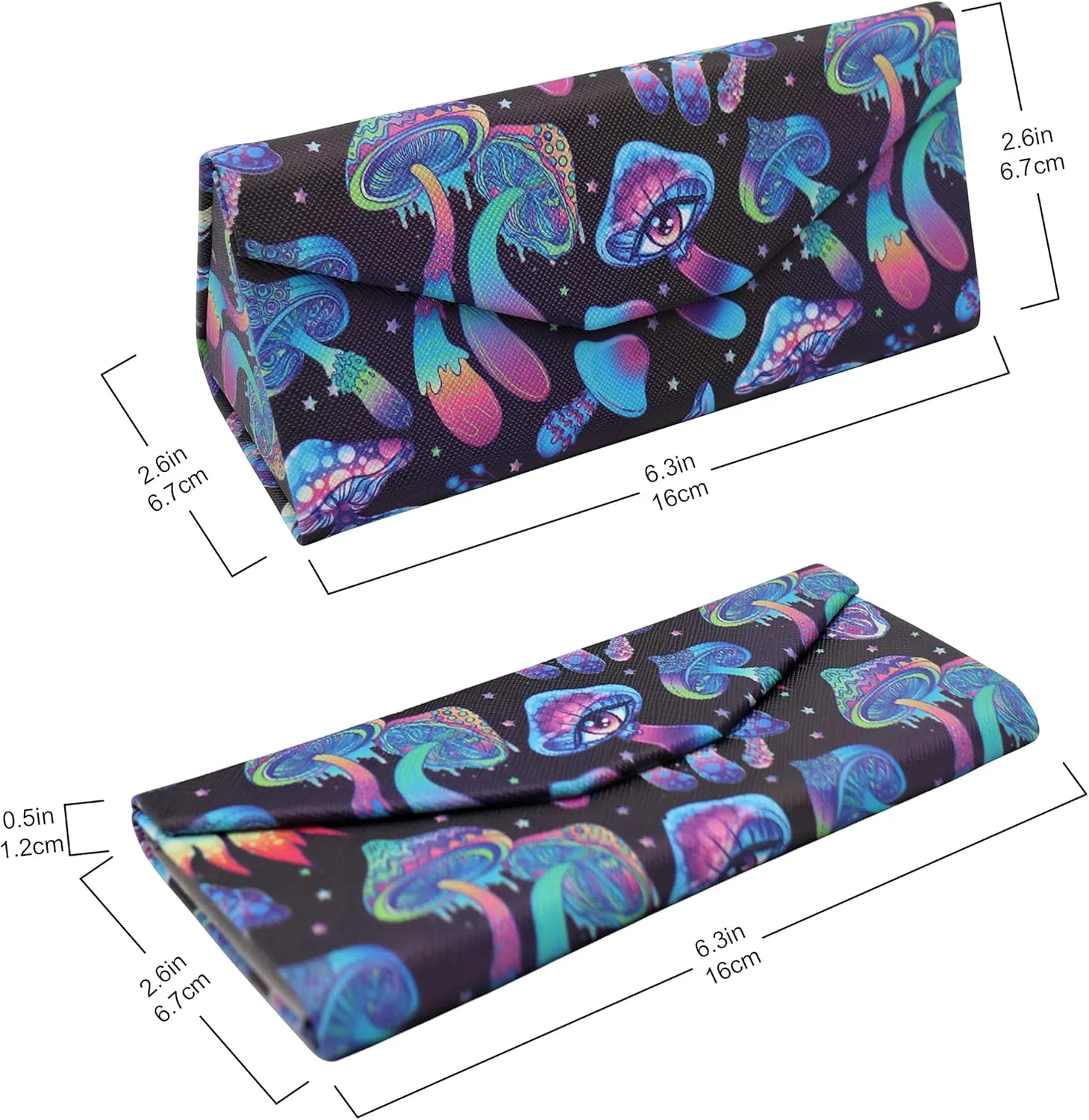 Real Sic Glasses Case for Men and Women - Magnetic Folding Hard Shell Sunglass Holder - Inspired by Halloween/Horror/Occult