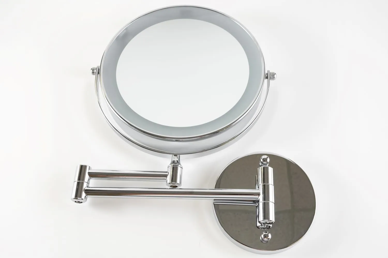 Rechargeable 8-Inch Double-Sided Lighted Makeup Vanity Mirror | 1X/10X Magnification, Dimmable LED | 360° Swivel, Wall-Mounted, Cordless | Perfect for Home or Travel