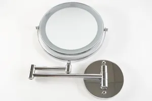 Rechargeable 8-Inch Double-Sided Lighted Makeup Vanity Mirror | 1X/10X Magnification, Dimmable LED | 360° Swivel, Wall-Mounted, Cordless | Perfect for Home or Travel