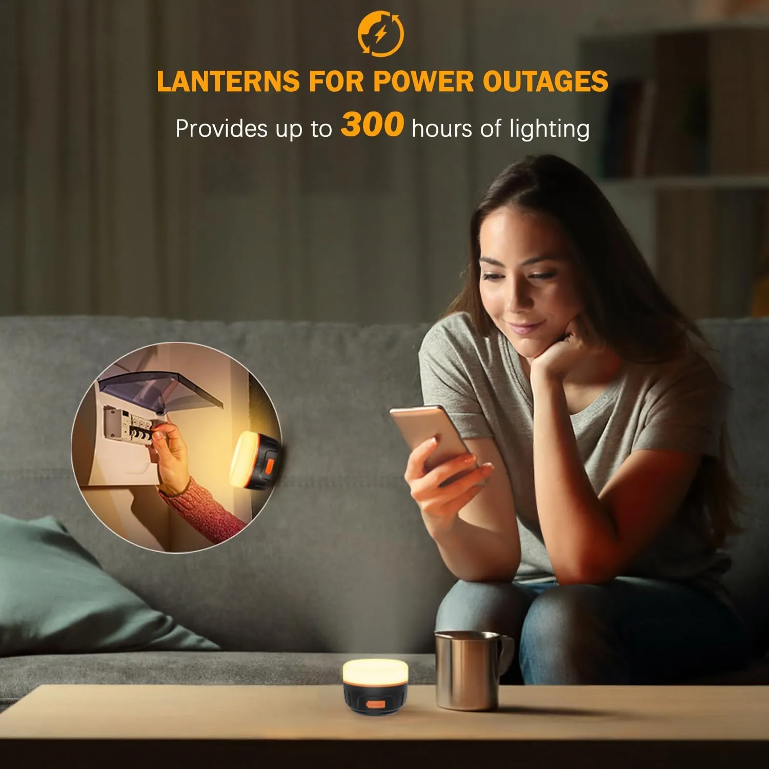 Rechargeable LED Camping Lantern 1000LM, 300H Runtime, 6400mAh, IPX5 Waterproof Tent Light for Camping, Hiking, Power Outages, Home, Emergency Use - Wireless Remote Edition,White
