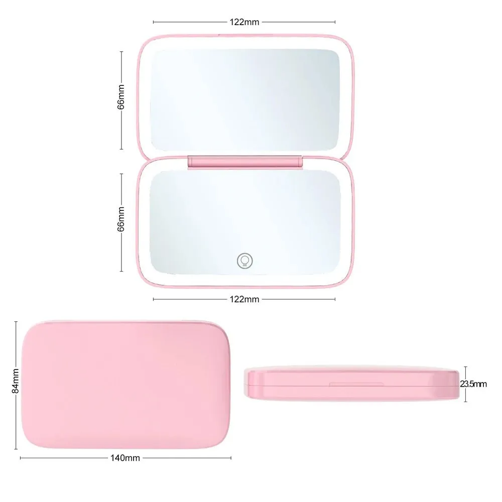 Rechargeable LED Makeup Mirror with 5X Magnification for Travel