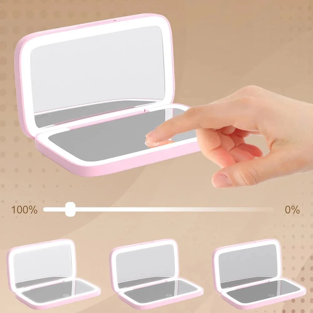 Rechargeable LED Makeup Mirror with 5X Magnification for Travel