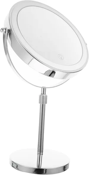 Rechargeable LED Makeup Mirror with Brightness Magnification Desktop Vanity Mirror for Skincare and Makeup Aesthetic Desk Decoration