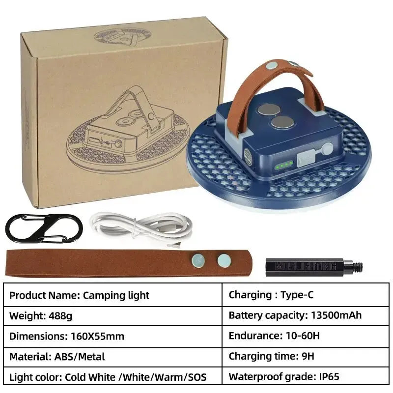 Rechargeable Magnetic Camping Tent Lanterns Emergency USB Flashlights