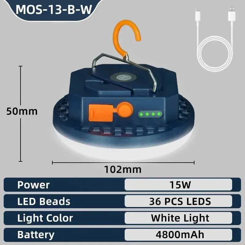 Rechargeable Magnetic Camping Tent Lanterns Emergency USB Flashlights