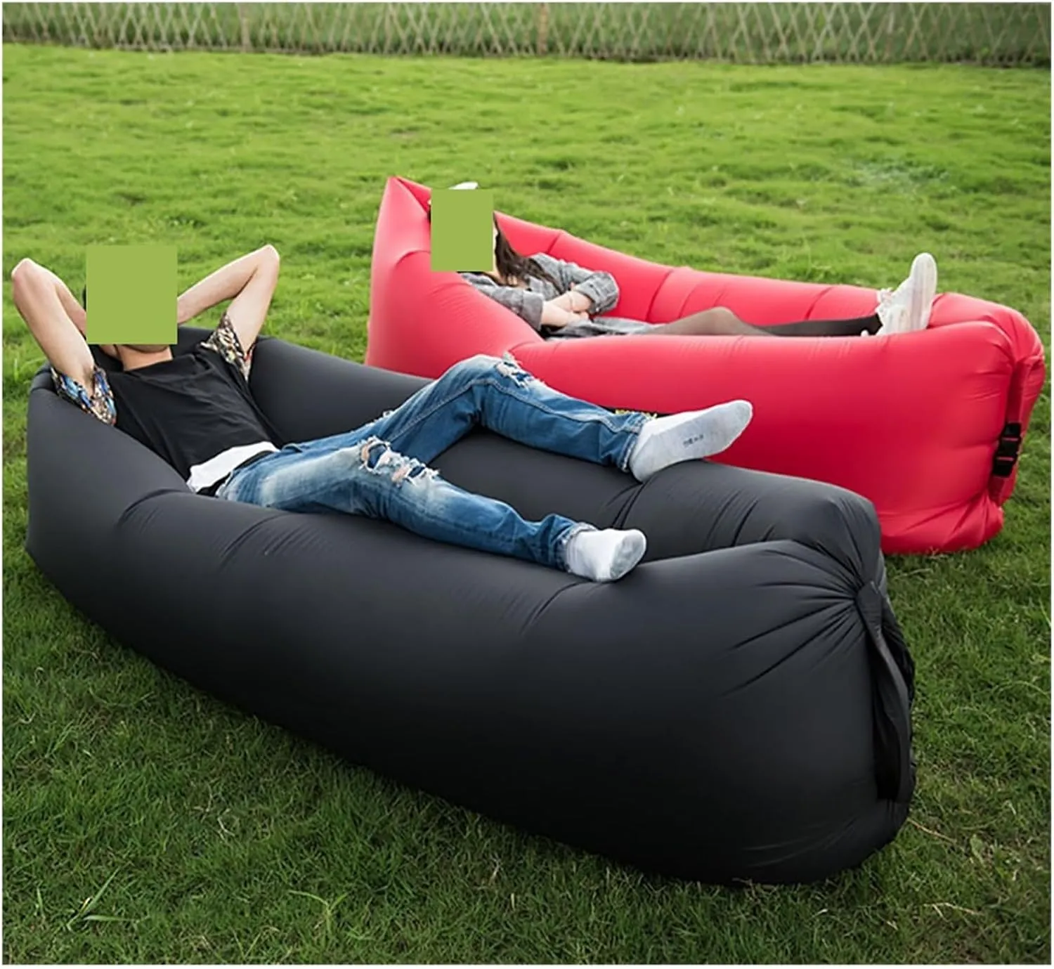 Recliner Camping Chair Beach Picnic Inflatable Sofa Lazy Ultralight Down Sleeping Bag Air Bed Inflatable Sofa Lounger Outdoor Furniture Portable (Color : Orange)