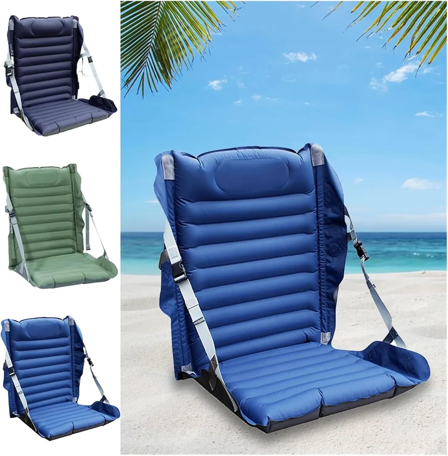 Recliner Portable Inflatable Camping Folding Cushion Leisure Chairs Outdoor Folding Chair Adjustable Fishing Picnic BBQ Beach Portable (Color : F1)