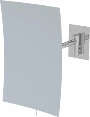 Rectangular Wall Mirror (6.25" x 9.5") - 3X Magnification | Wall Mount with 8.5" Arm Extension | Concealed Mounting Hardware | Vanity Mirror for Bedroom, Bathroom (Chrome)