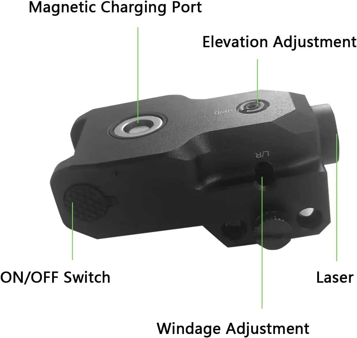 Red/Blue/Purple/Green Laser Sight Picatinny Rail Mount,Magnetic Rechargeable Red Beam for Pistol Handgun Rifle，Easy to Install and Adjust