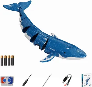Remote Control Blue Whale Shark Toys, RC Boat, Water Toys for Kids, Outdoor Toys (4 x AA Batteries Included)