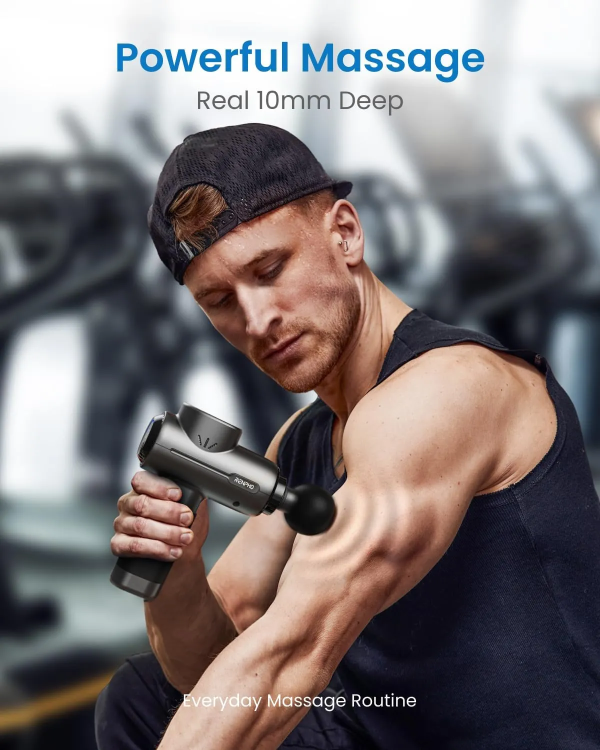 RENPHO Massage Gun Deep Tissue, FSA HSA Eligible Portable Percussion Massager for Back and Neck, Fathers Day Gifts, Gift for Men and Women, Handheld Device with Carry Case, Active