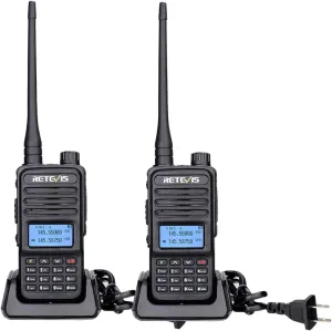 Retevis RT85 Ham Radios Long Range,High Power Walkie Talkies,Dual Band Radio,Built in VFO,DTMF,VOX,Emergency Preparedness,Flashlight,Handheld Ham Radios for Family Survival Gear Camping Hunt(2 Pack)