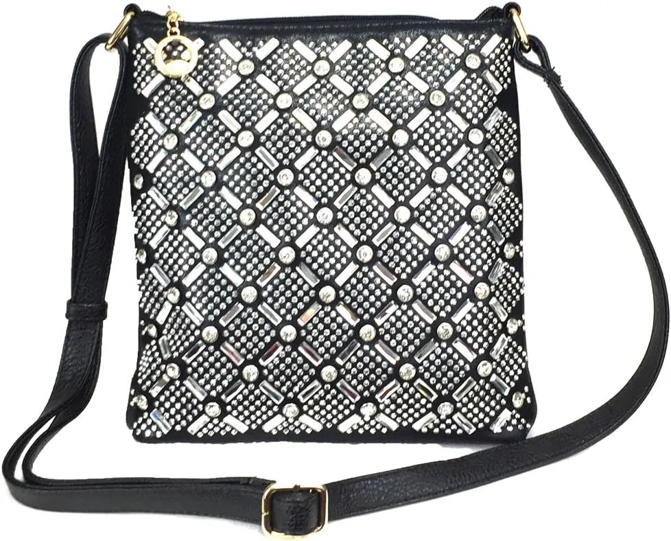 Rhinestone Sparkle Swing Maximum Bling Cross Body Bag