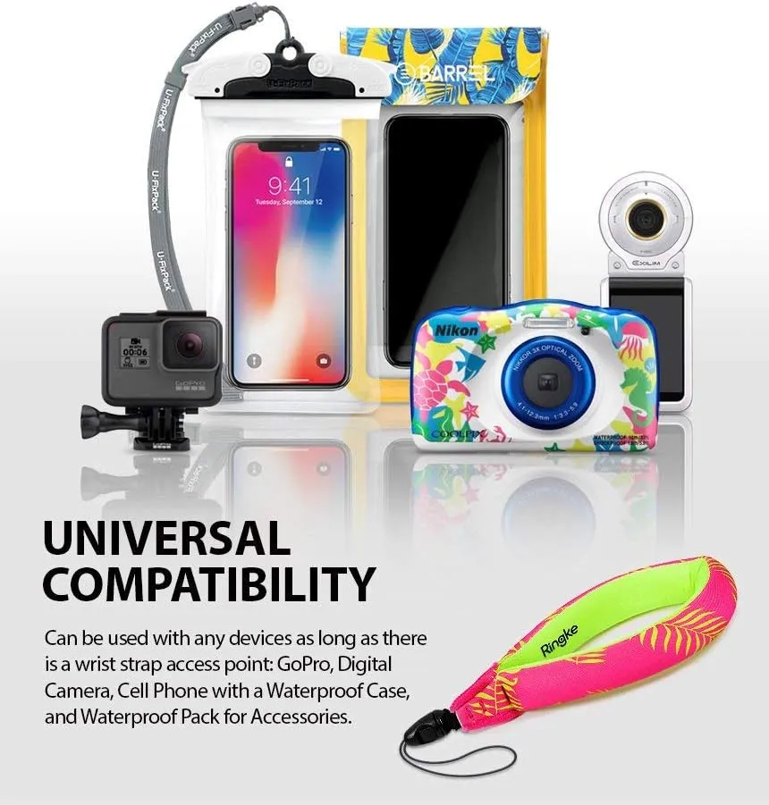 Ringke Waterproof Float Strap (2 Pack), Floating Strap, Wristband, Hand Grip, Lanyard Compatible with Camera, Phone, Key