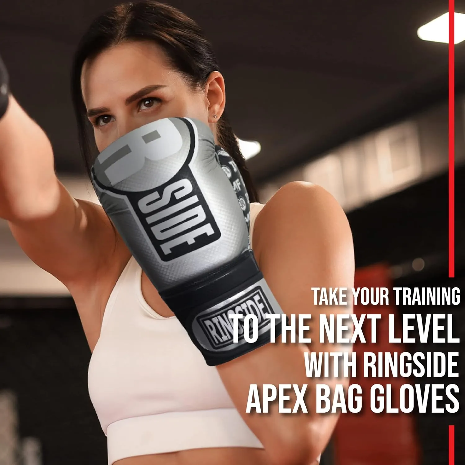 Ringside Apex Bag Gloves, IMF-Tech Boxing Gloves with Secure Wrist Support, Synthetic Boxing Gloves for Men and Women