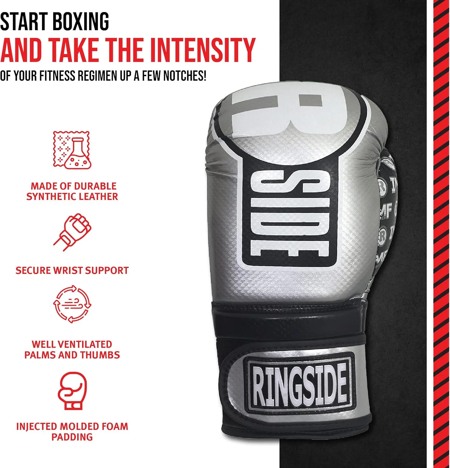 Ringside Apex Bag Gloves, IMF-Tech Boxing Gloves with Secure Wrist Support, Synthetic Boxing Gloves for Men and Women