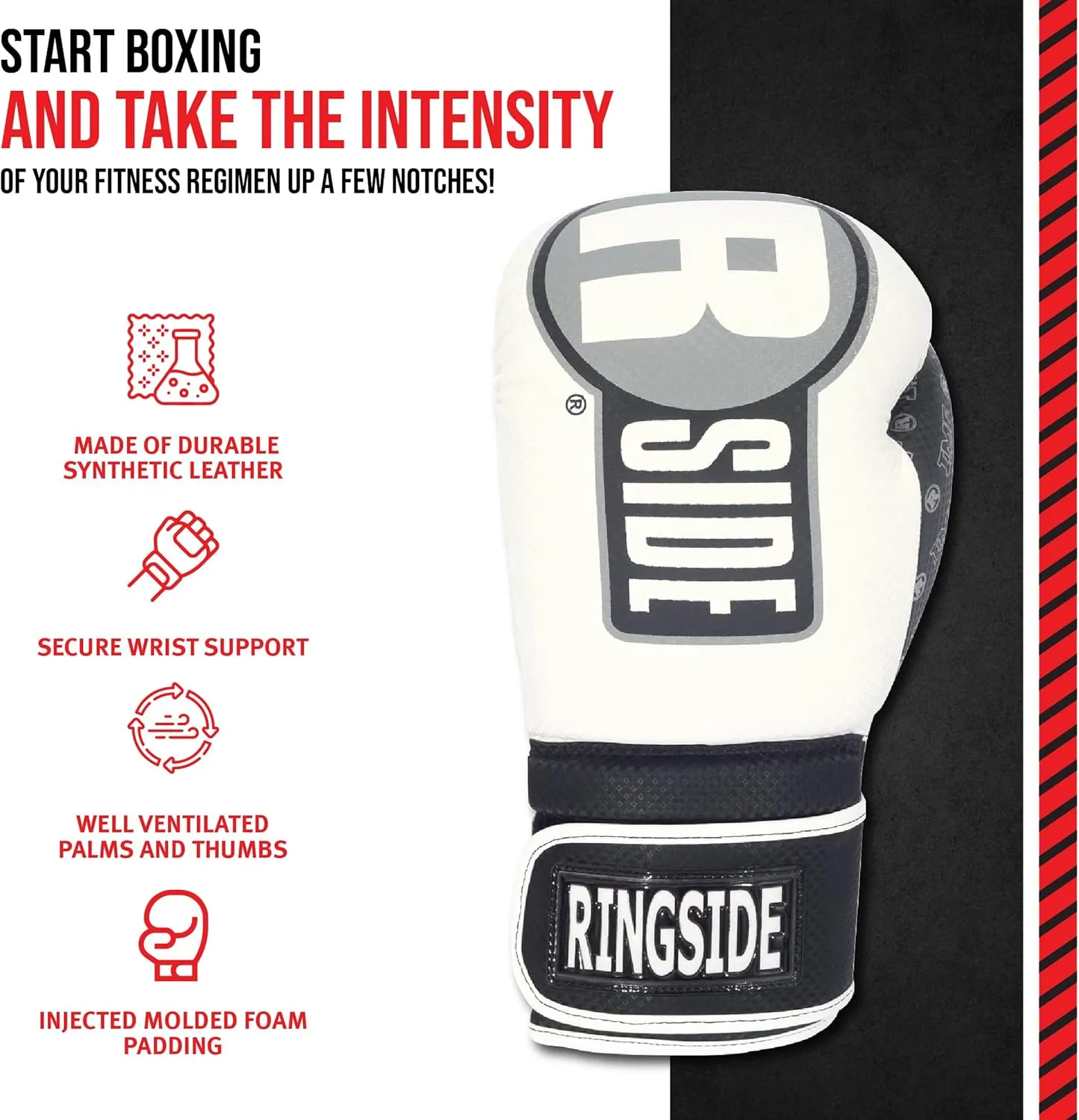 Ringside Apex Bag Gloves, IMF-Tech Boxing Gloves with Secure Wrist Support, Synthetic Boxing Gloves for Men and Women