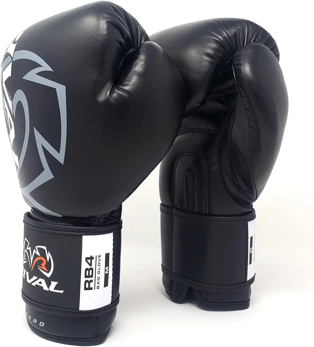 RIVAL Boxing RB4 Econo Bag Gloves, Hook and Loop Closure - Synthetic PU Outer Shell for Extra Durability and Performance