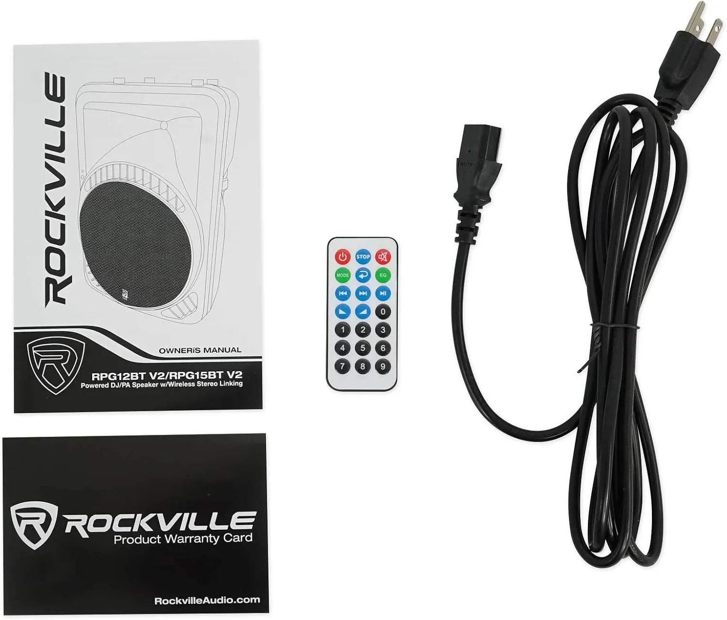 Rockville RPG15BT V2 15" Powered 1000W DJ PA Speaker w/Bluetooth   Remote   Wireless Link to Additional Speaker, Black