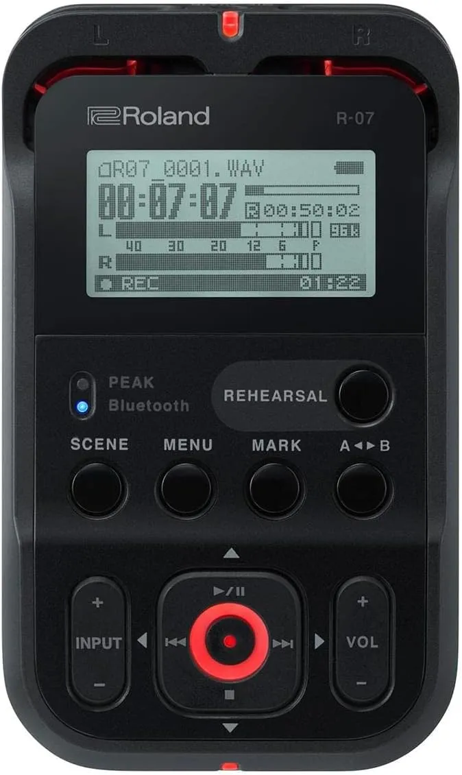 Roland R-07 High-Resolution Handheld Audio Recorder, Black