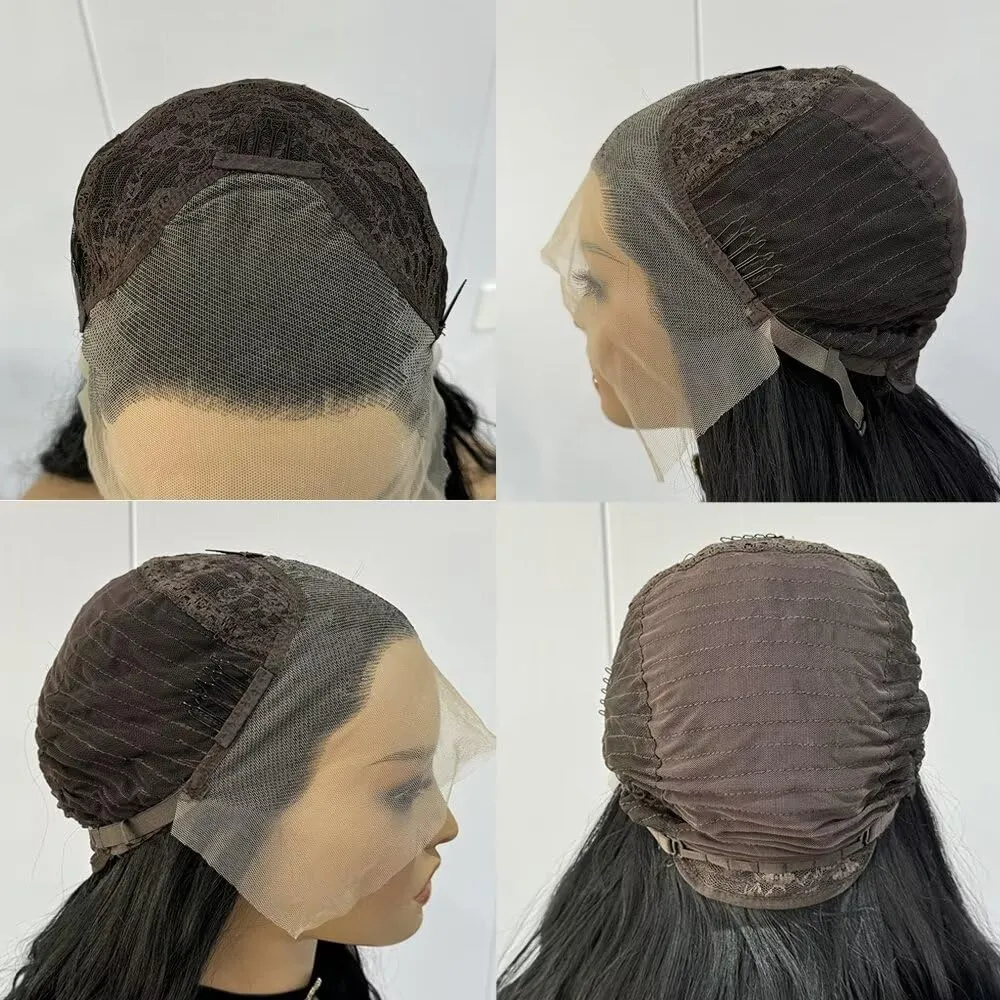 RONGDUOYI Brown Wig Long Body Wave Synthetic Lace Wigs For Women Deep Wave Lace Wig Light Brown Glueless Wigs Synthetic Hair Colored Hair Heat Resistant Cosplay Daily Wear 24Inches