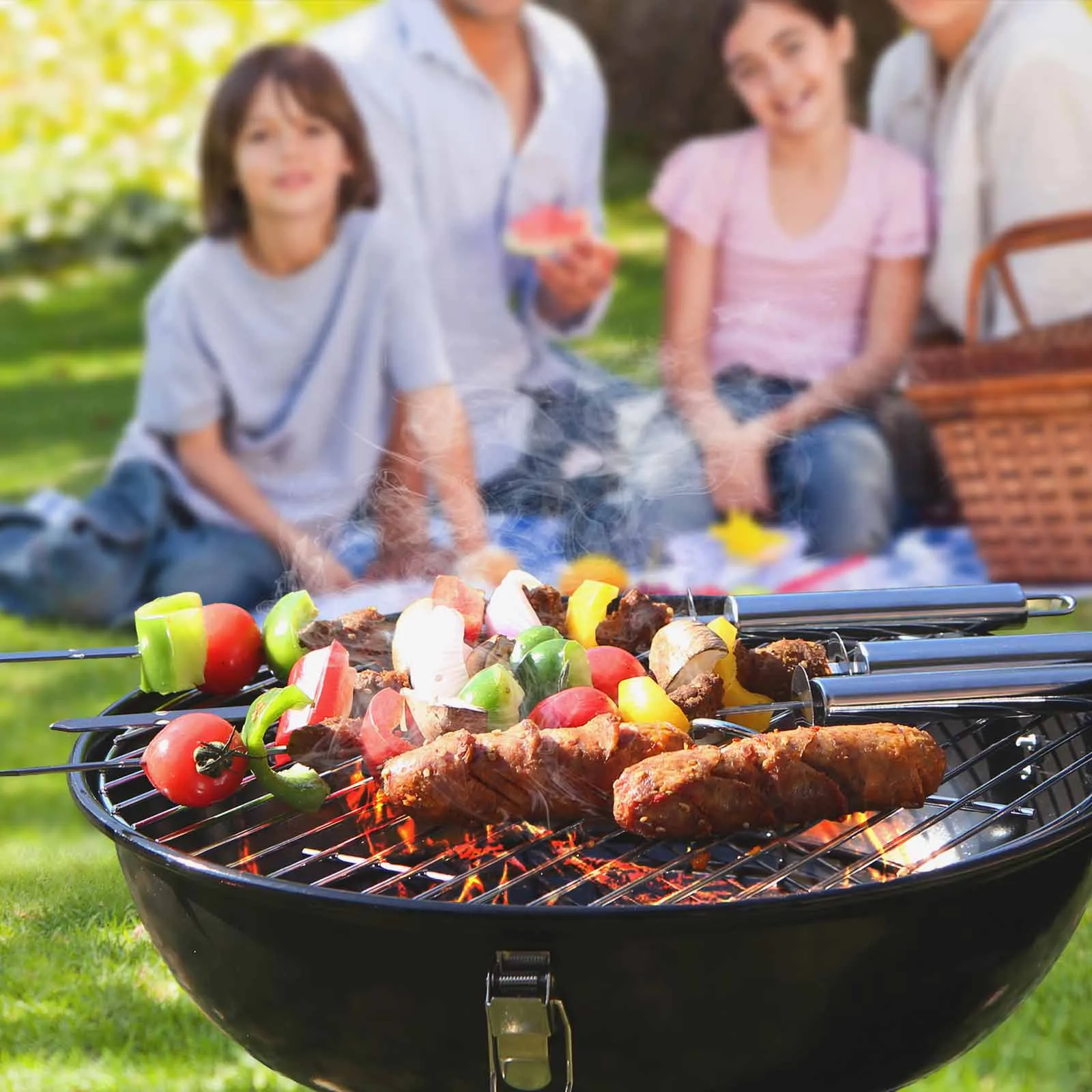 Rootz Portable Kettle Grill - BBQ Grill - Charcoal Grill - High-Quality Materials - Compact Size - Quick Heating - 38cm x 36.5cm x 35.7cm