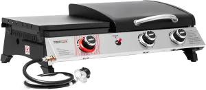 Royal Gourmet PD1305H 3-Burner Propane Gas Grill and Griddle Combo with Lid, 3-in-1 Grill Griddle Combo with 29,000 BTUs Output for Outdoor Cooking, 364 Sq. In. Cooking Area, Silver & Black