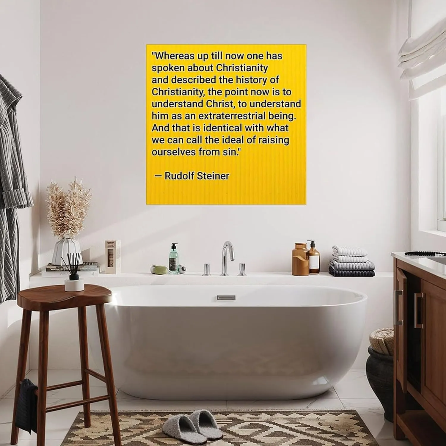 Rudolf Steiner Quotes Poster (19) Canvas Painting for Living Room Bedroom Decor 24x24inch(60x60cm) Unframe-style