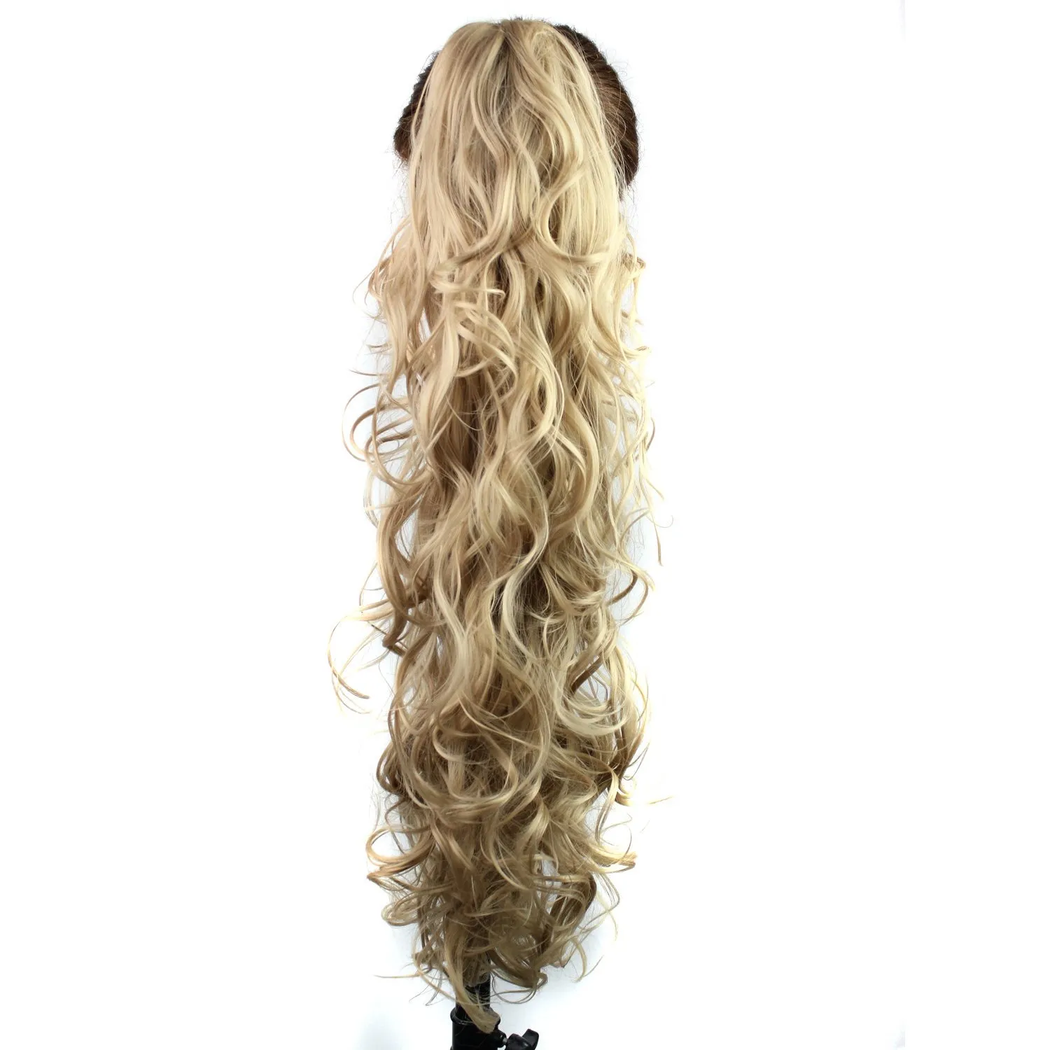 S-ssoy 31"(78cm) Women's Curly Pony Tail Hair Piece Synthetic Claw Clip Ponytail Wavy Long Curled in Hair Extension Extensions Long/Voluminous Wig Hairpieces for Women Girls Lady,16#