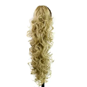 S-ssoy 31"(78cm) Women's Curly Pony Tail Hair Piece Synthetic Claw Clip Ponytail Wavy Long Curled in Hair Extension Extensions Long/Voluminous Wig Hairpieces for Women Girls Lady,24#