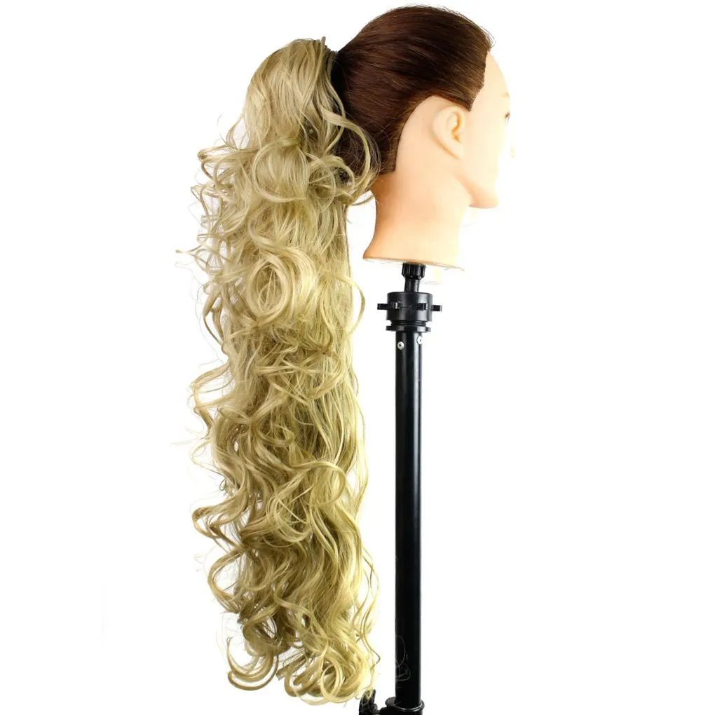 S-ssoy 31"(78cm) Women's Curly Pony Tail Hair Piece Synthetic Claw Clip Ponytail Wavy Long Curled in Hair Extension Extensions Long/Voluminous Wig Hairpieces for Women Girls Lady,24#