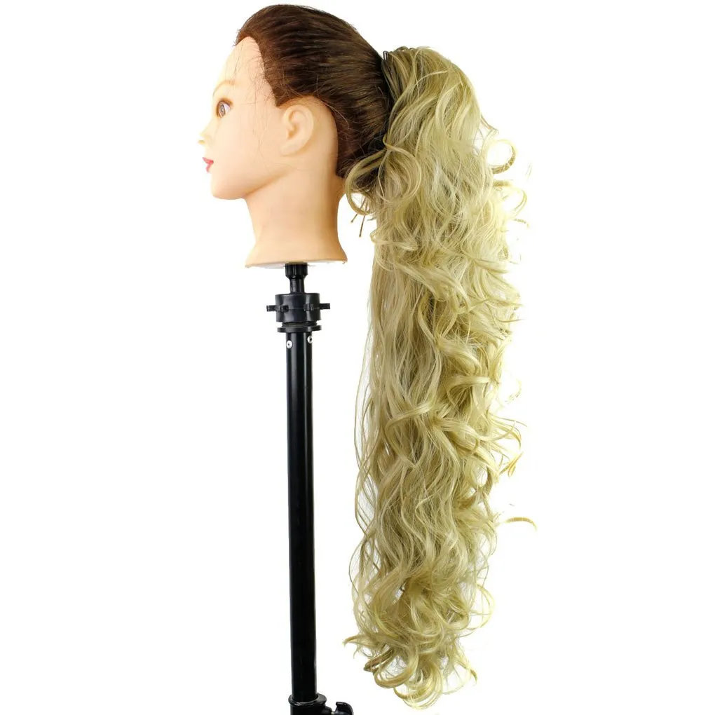 S-ssoy 31"(78cm) Women's Curly Pony Tail Hair Piece Synthetic Claw Clip Ponytail Wavy Long Curled in Hair Extension Extensions Long/Voluminous Wig Hairpieces for Women Girls Lady,24#