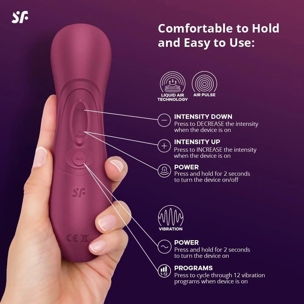 Satisfyer Pro 2 Generation 3 (NO Bluetooth) with Liquid Air Vibrator Sex Toy | Adult Toys for Women | Sucking Clitoral Stimulator | Vibrating Sexual Pleasure Device | Stimulation Vibrators (Wine Red)