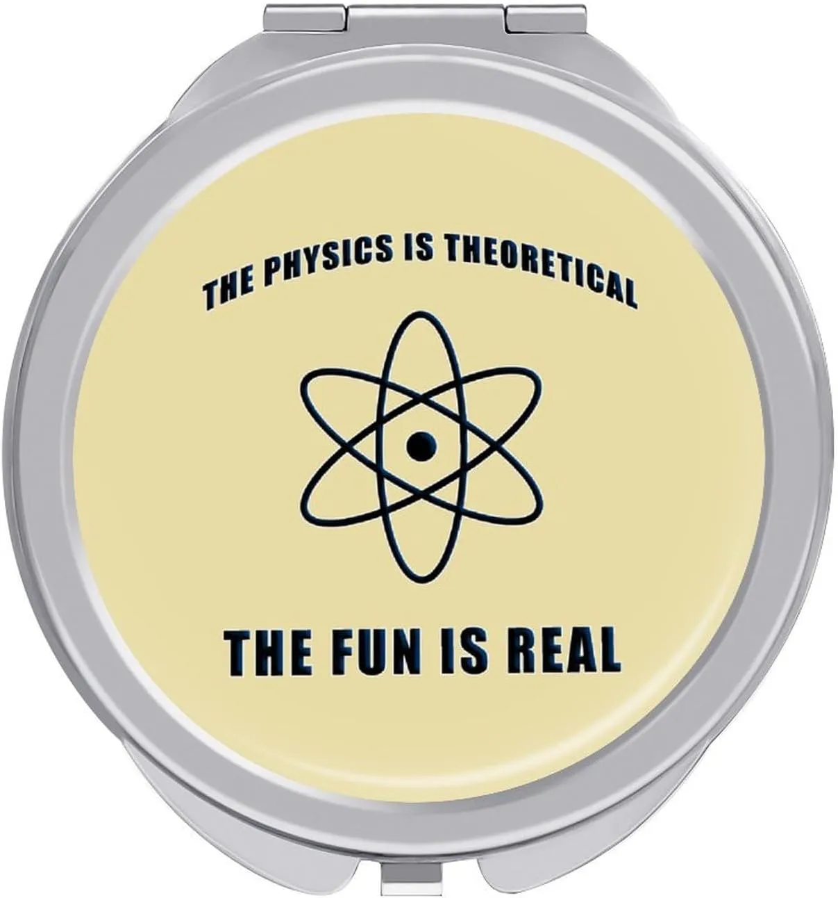 Science Physics Physicist Travel Makeup Mirror 2-Sided 1x 2X Magnification Portable Mini Mirror for Handbag Purse Pocket