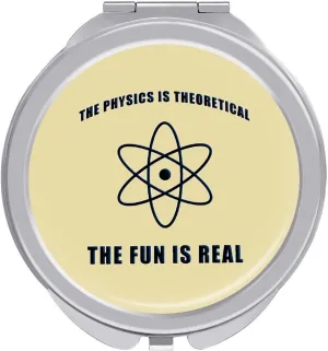 Science Physics Physicist Travel Makeup Mirror 2-Sided 1x 2X Magnification Portable Mini Mirror for Handbag Purse Pocket
