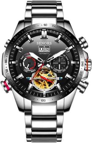 Senors Men's Complications Automatic Mechanical Watch with Stainless Steel Band