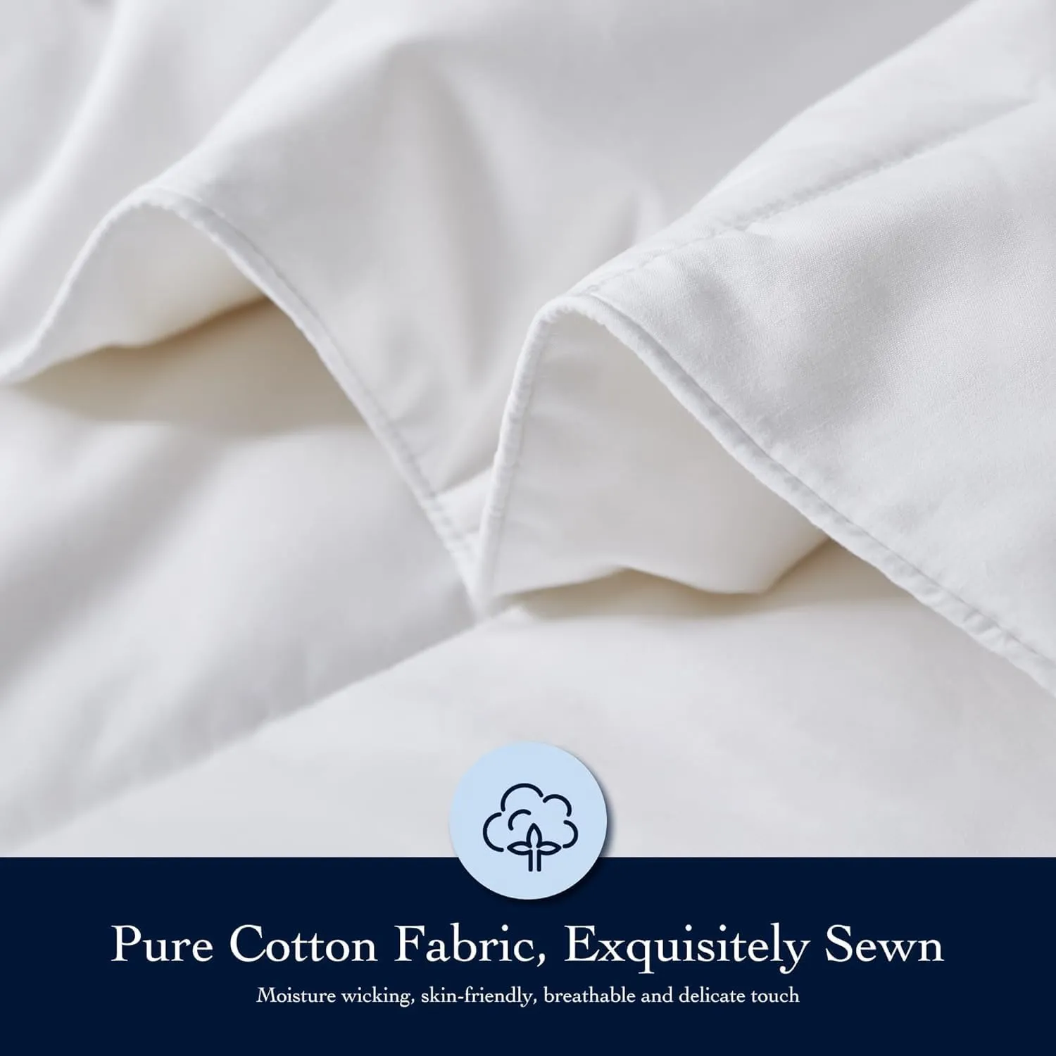 Serta Down Fiber Comforter Queen Size-Extra Warmth Duvet Insert, Luxury Fluffy Bed Comforter 100% Cotton 300 Thread Count Shell, Down Feather Fiber 500 Fill Power with Corner Taps, White 90x90inch