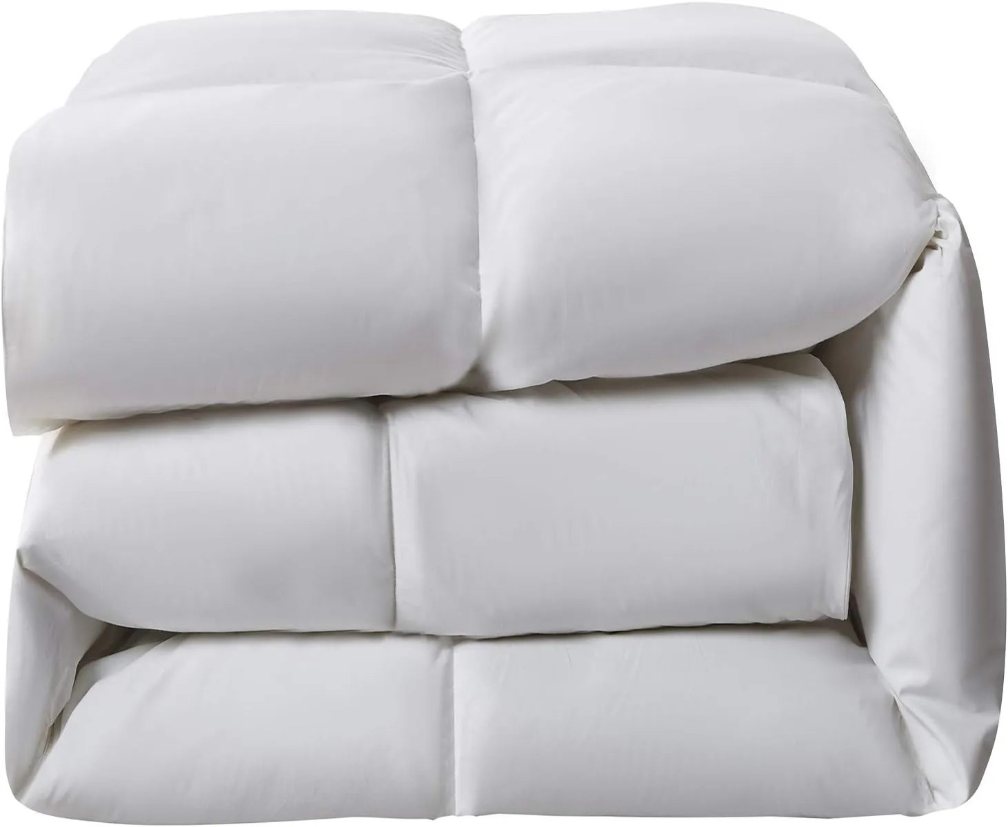 Serta Down Fiber Comforter Queen Size-Extra Warmth Duvet Insert, Luxury Fluffy Bed Comforter 100% Cotton 300 Thread Count Shell, Down Feather Fiber 500 Fill Power with Corner Taps, White 90x90inch