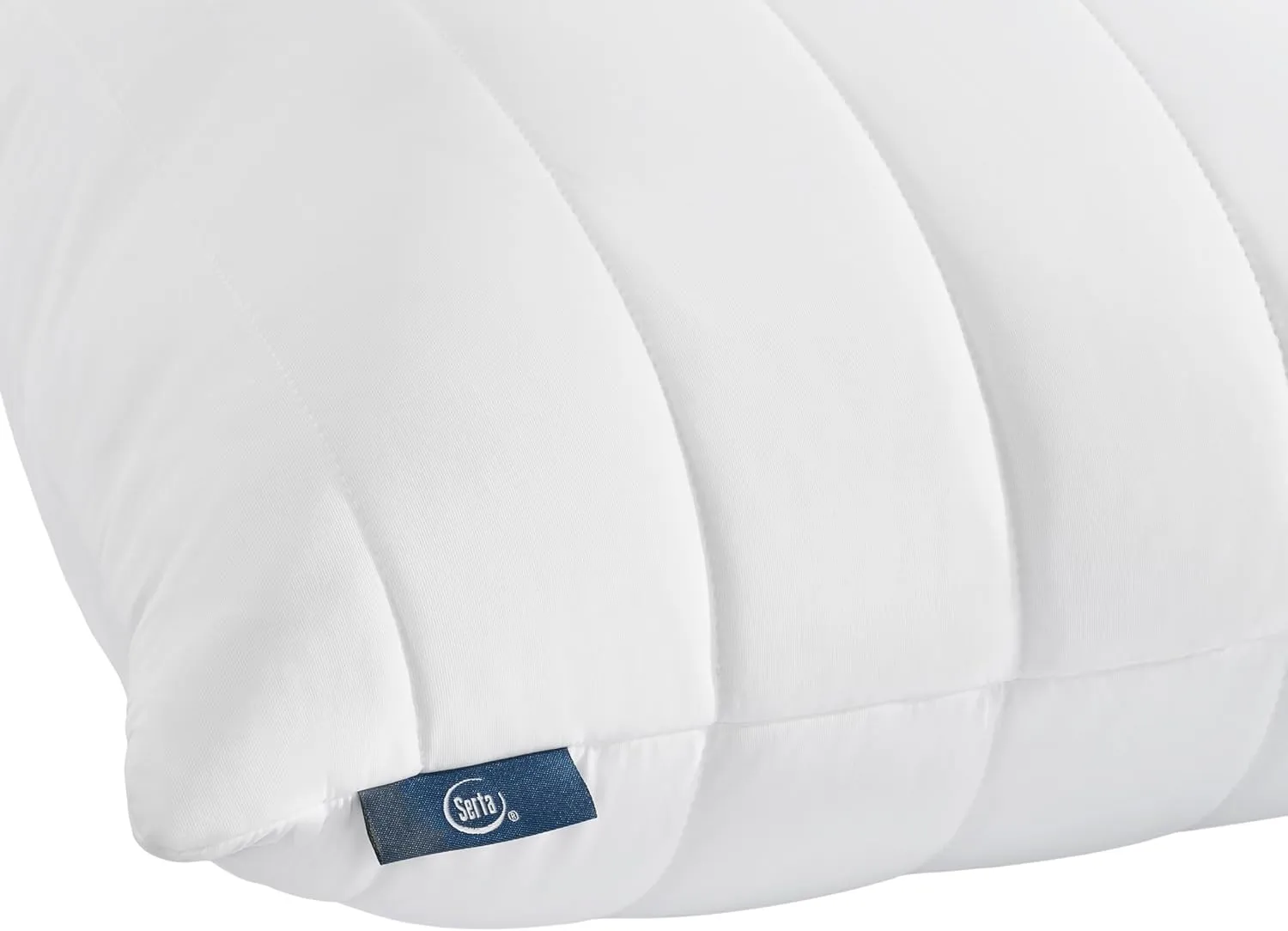 Serta Down Illusion Quilted Hypoallergenic Medium/Firm Bed Pillows for Side, Stomach or Back Sleepers (2 Pack), King, White Cooling