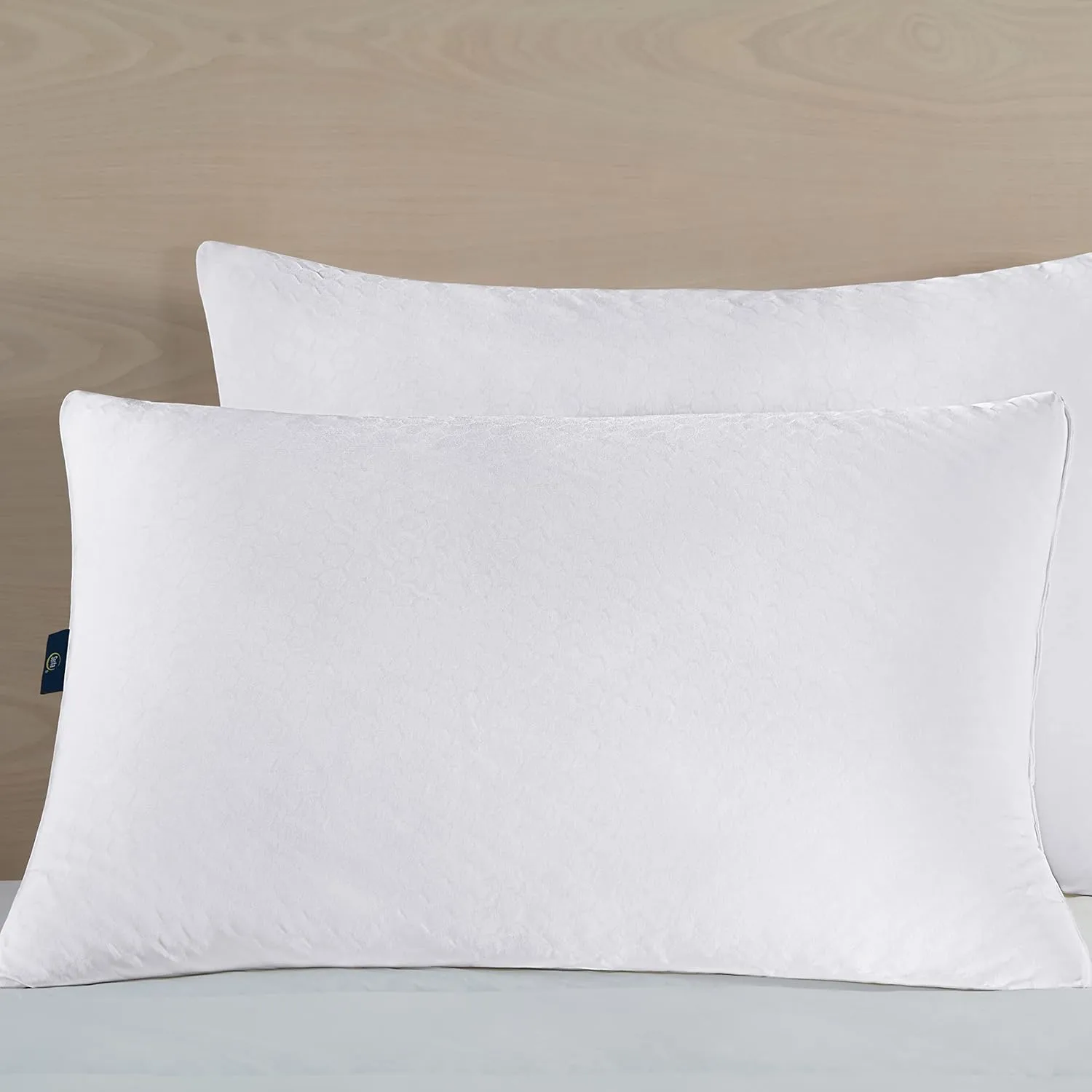 Serta Power Chill Cooling Soft/Medium Down Alternative Bed Pillows for Side, Stomach or Back Sleepers (2 Pack), Queen, White