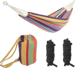seven wolves Portable Polyester & Cotton Hammock Camping Hammock Portable Beach Swing Bed