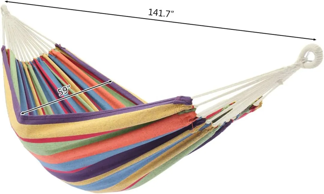 seven wolves Portable Polyester & Cotton Hammock Camping Hammock Portable Beach Swing Bed