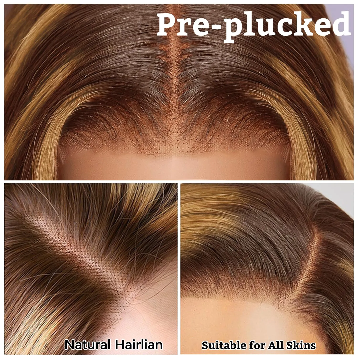 SFD Ombre Lace Front Wig Human Hair 200% Density Blonde Highlight Wig Human Hair Pre Plucked 4/27 Highlight Lace Front Wigs 13x4 HD Lace Ombre Blonde Wigs Body Wave 26Inch
