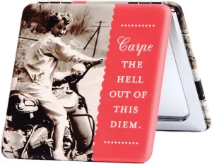 Shannon Martin Design Compact Mirror, Carpe Diem