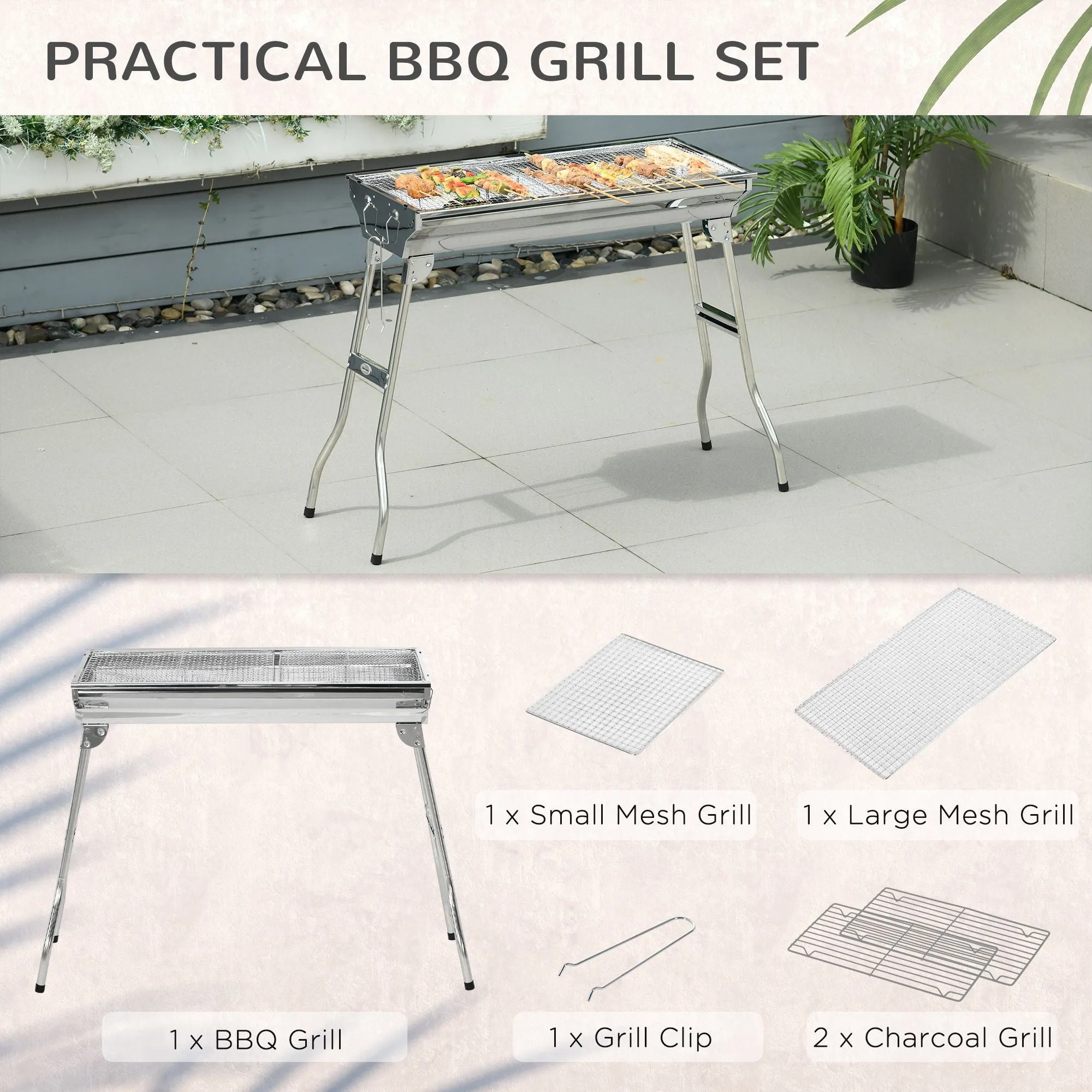 Shelves, with Unique appearance Backyard Grill Outdoor Grill Charcoal Hooks Camping, Folding Pan, Spring promotion for Stainless Cooking, BBQ Party, Travel Rack, Tailgating Picnic, Steel Grill, and Portable