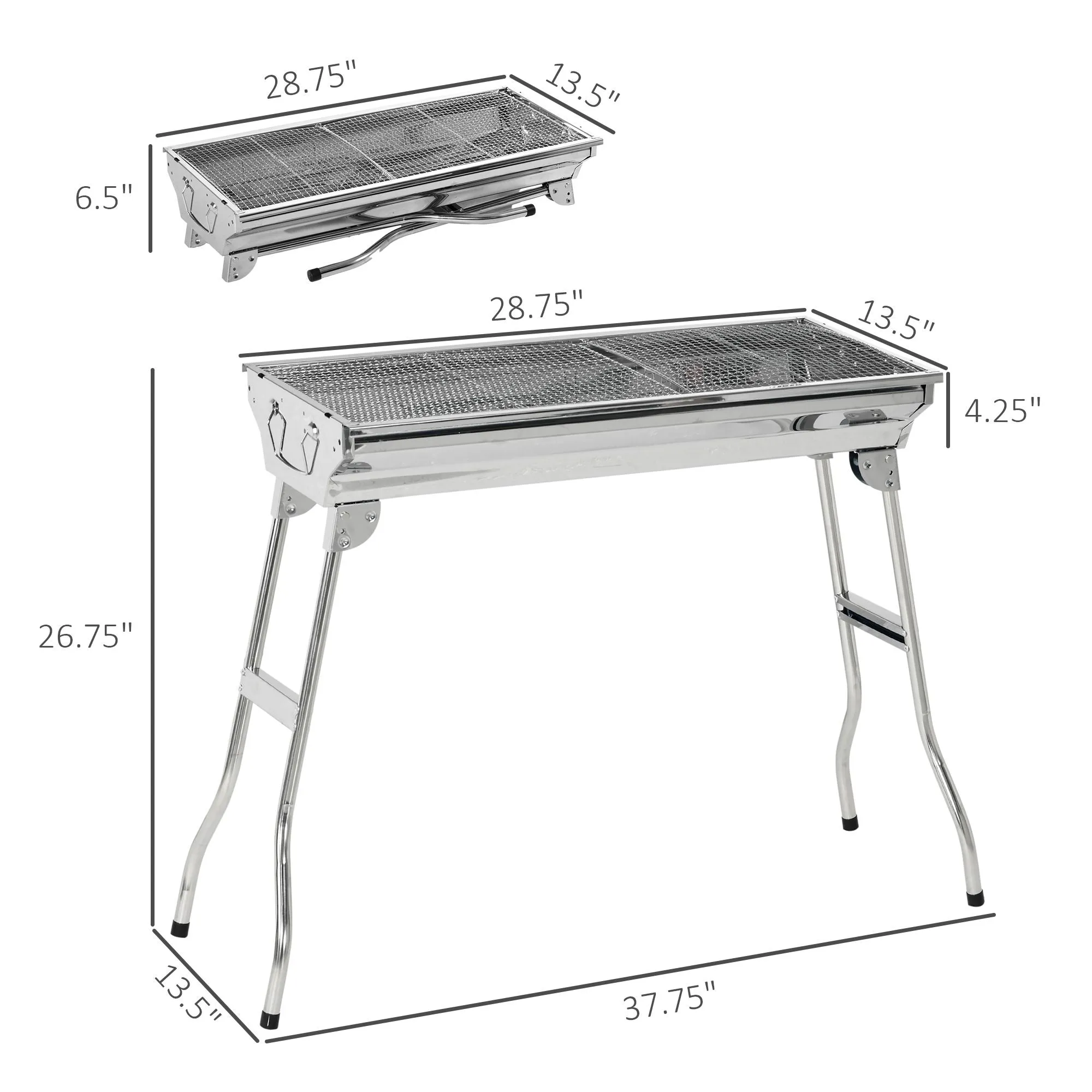 Shelves, with Unique appearance Backyard Grill Outdoor Grill Charcoal Hooks Camping, Folding Pan, Spring promotion for Stainless Cooking, BBQ Party, Travel Rack, Tailgating Picnic, Steel Grill, and Portable